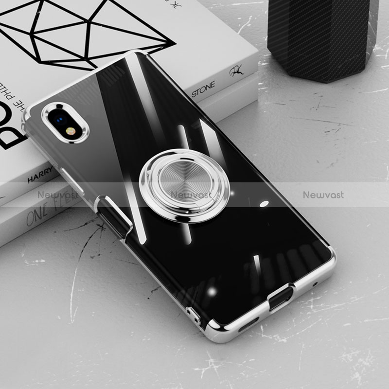 Ultra-thin Transparent TPU Soft Case Cover with Magnetic Finger Ring Stand for Sony Xperia Ace III