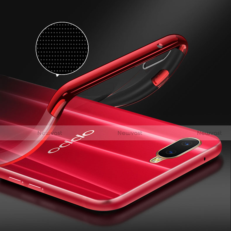 Ultra-thin Transparent TPU Soft Case Cover with Magnetic Finger Ring Stand S01 for Oppo R15X