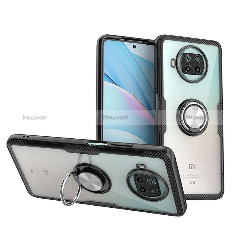 Ultra-thin Transparent TPU Soft Case Cover with Magnetic Finger Ring Stand ZL1 for Xiaomi Mi 10i 5G