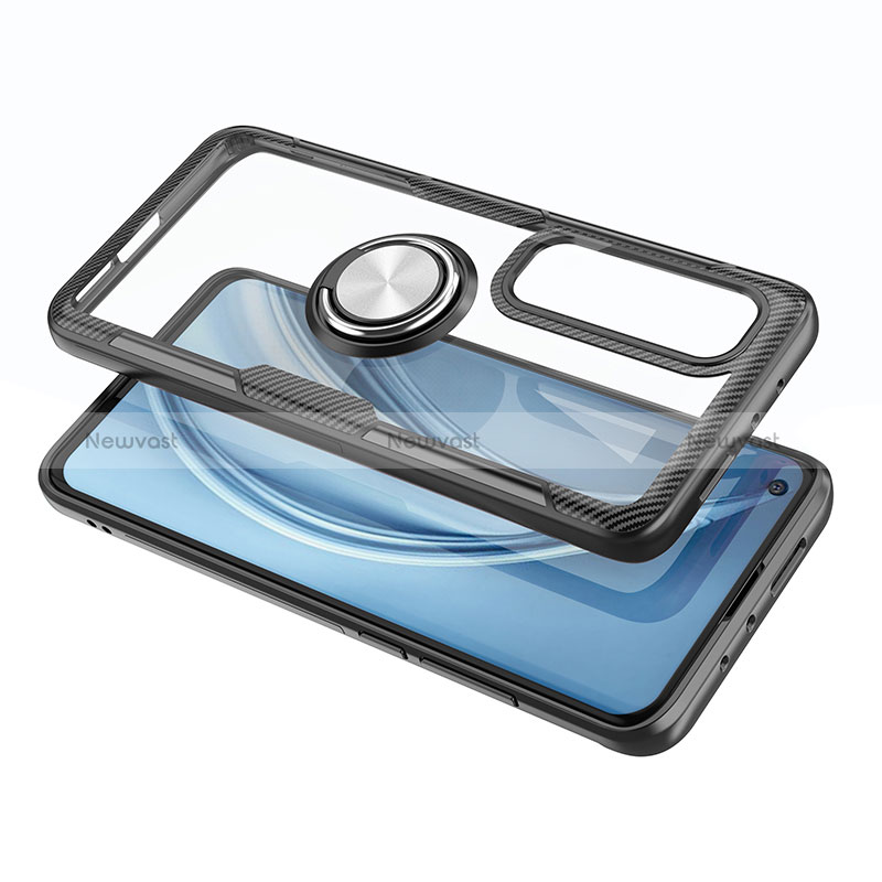 Ultra-thin Transparent TPU Soft Case Cover with Magnetic Finger Ring Stand ZL1 for Xiaomi Mi 10S 5G