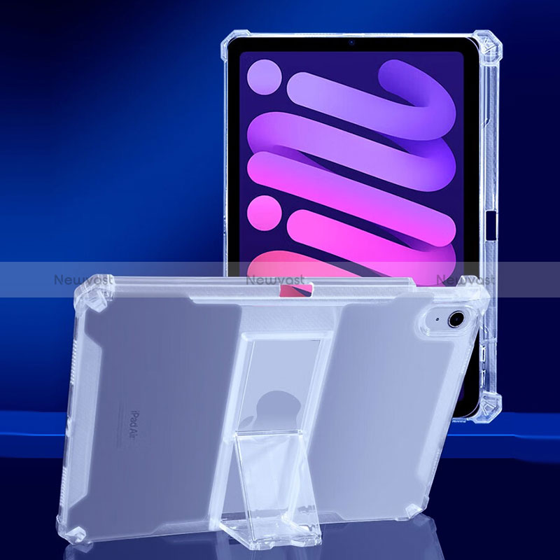 Ultra-thin Transparent TPU Soft Case Cover with Stand for Apple iPad Mini 6 Clear