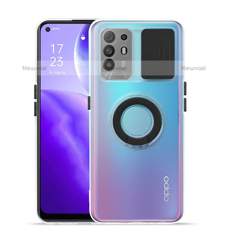 Ultra-thin Transparent TPU Soft Case Cover with Stand for Oppo A95 5G