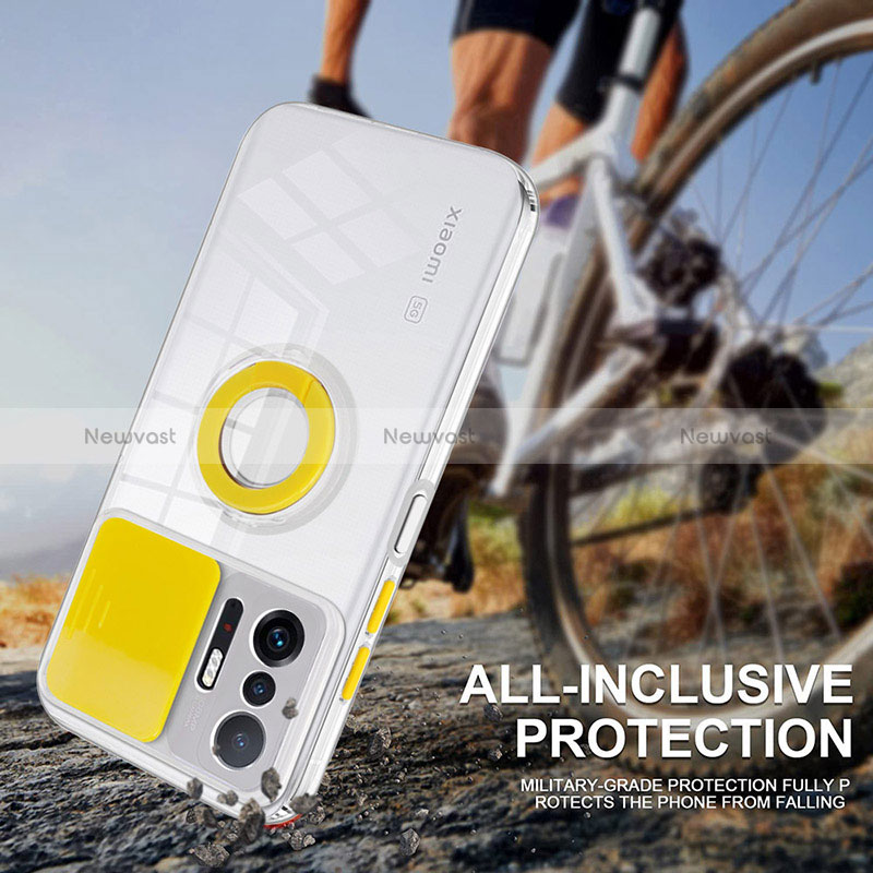 Ultra-thin Transparent TPU Soft Case Cover with Stand for Xiaomi Mi 11T Pro 5G