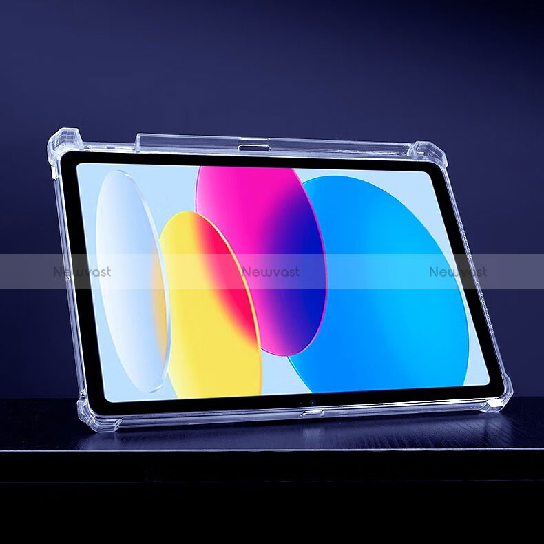 Ultra-thin Transparent TPU Soft Case Cover with Stand S01 for Apple iPad 10.9 (2022) Clear