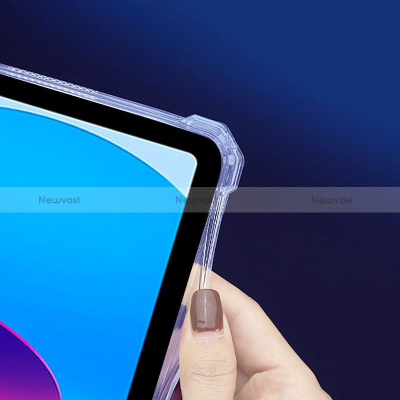 Ultra-thin Transparent TPU Soft Case Cover with Stand S01 for Apple iPad 10.9 (2022) Clear