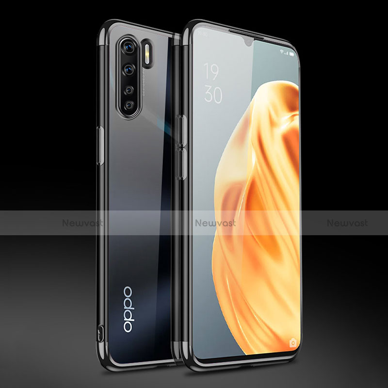 Ultra-thin Transparent TPU Soft Case Cover Z01 for Oppo Reno3 Black