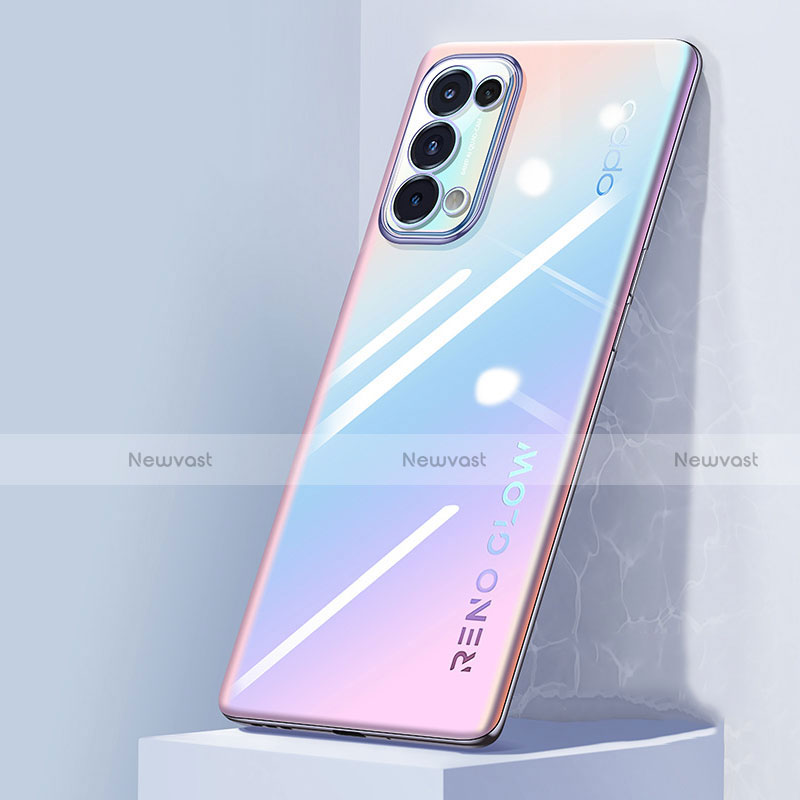 Ultra-thin Transparent TPU Soft Case Cover Z02 for Oppo Reno5 Pro 5G Clove Purple