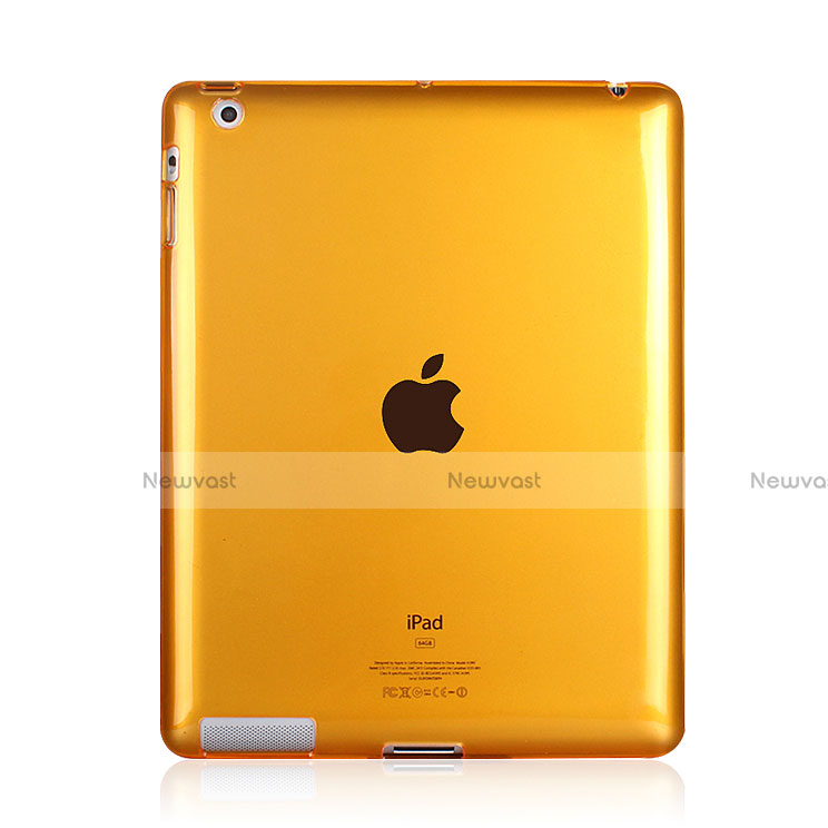 Ultra-thin Transparent TPU Soft Case for Apple iPad 3 Yellow