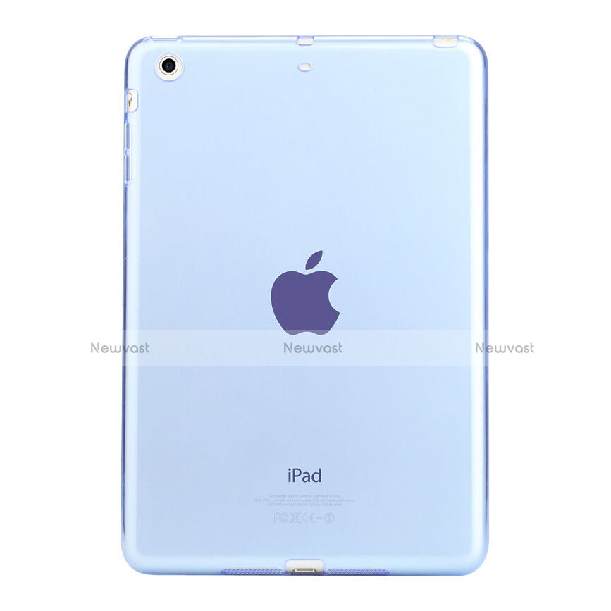 Ultra-thin Transparent TPU Soft Case for Apple iPad Mini 3 Sky Blue