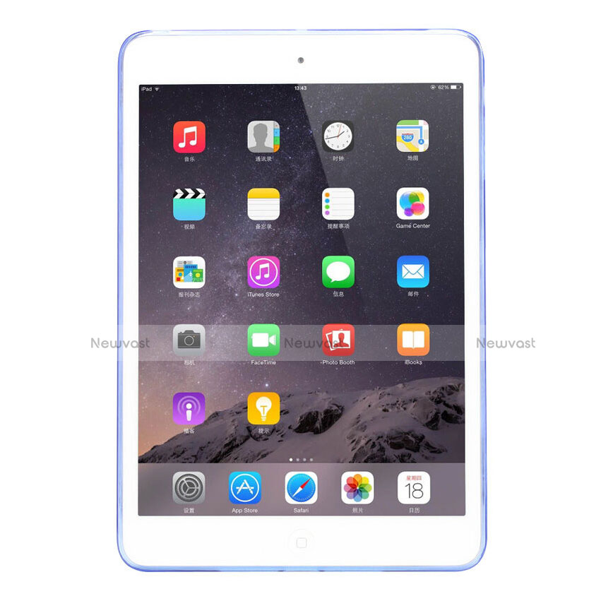 Ultra-thin Transparent TPU Soft Case for Apple iPad Mini 3 Sky Blue