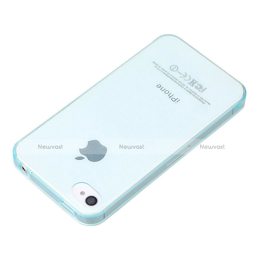 Ultra-thin Transparent TPU Soft Case for Apple iPhone 4 Sky Blue