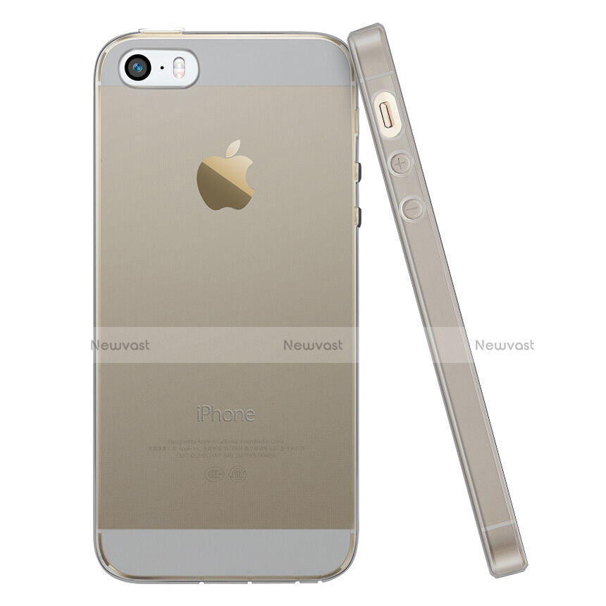 Ultra-thin Transparent TPU Soft Case for Apple iPhone 5 Gray