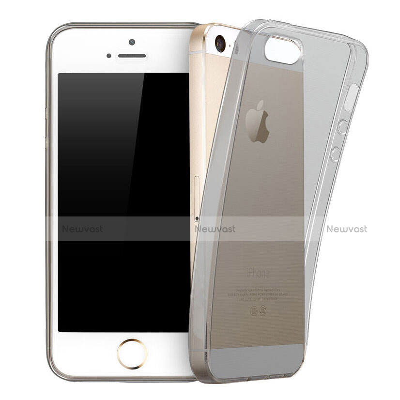 Ultra-thin Transparent TPU Soft Case for Apple iPhone 5 Gray