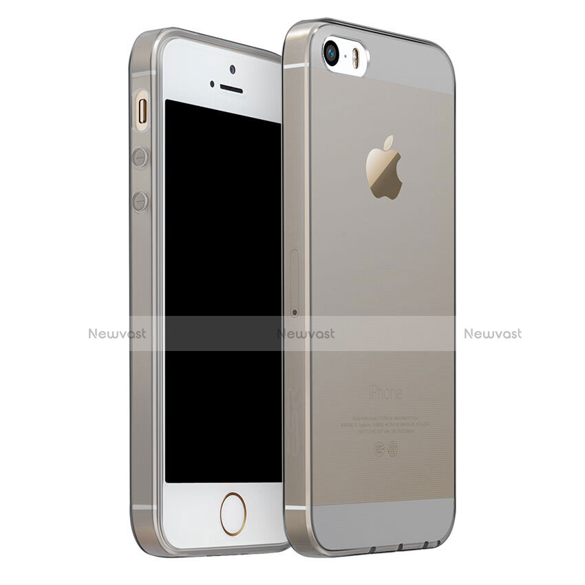 Ultra-thin Transparent TPU Soft Case for Apple iPhone 5 Gray