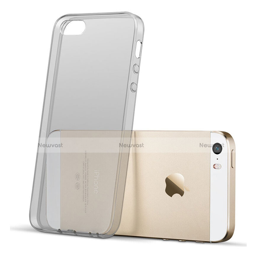 Ultra-thin Transparent TPU Soft Case for Apple iPhone 5S Gray