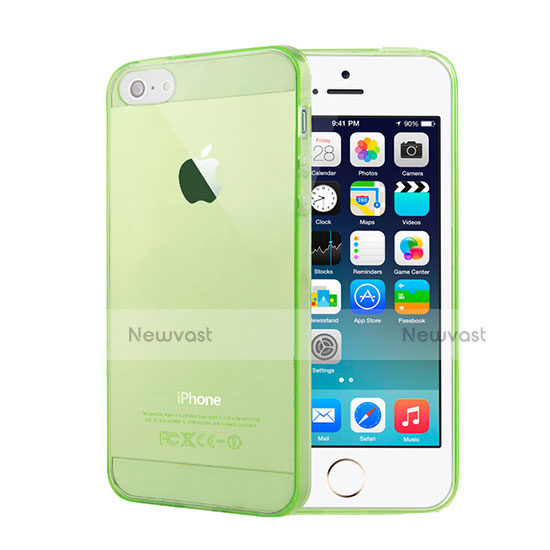 Ultra-thin Transparent TPU Soft Case for Apple iPhone 5S Green