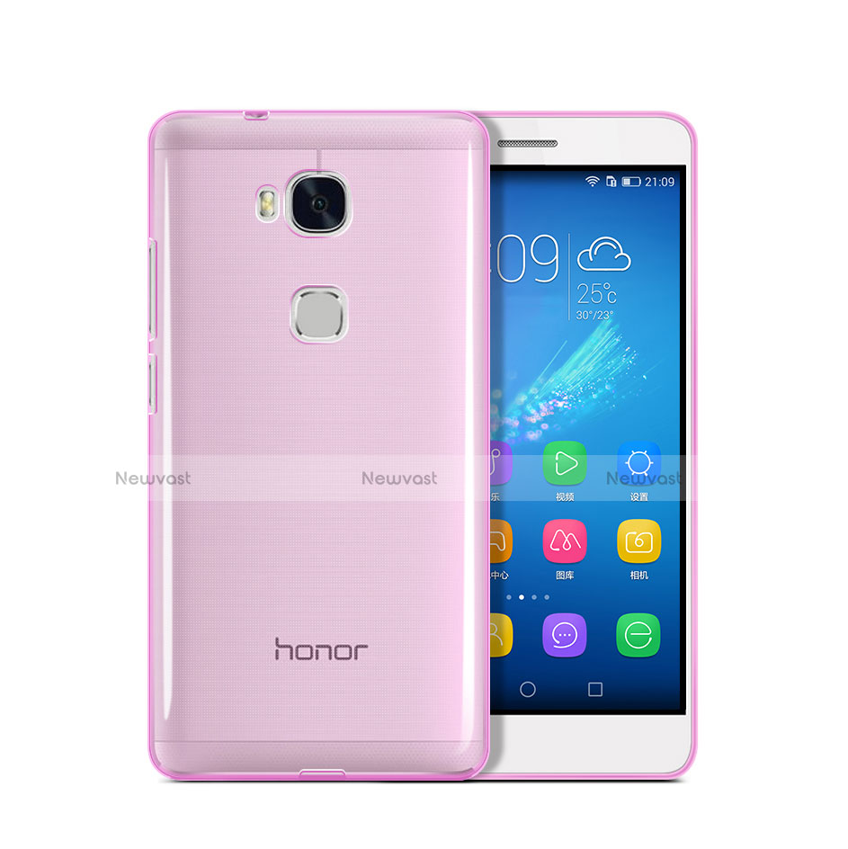 Ultra-thin Transparent TPU Soft Case for Huawei Honor Play 5X Pink