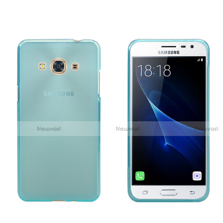 Ultra-thin Transparent TPU Soft Case for Samsung Galaxy J3 Pro (2016) J3110 Blue