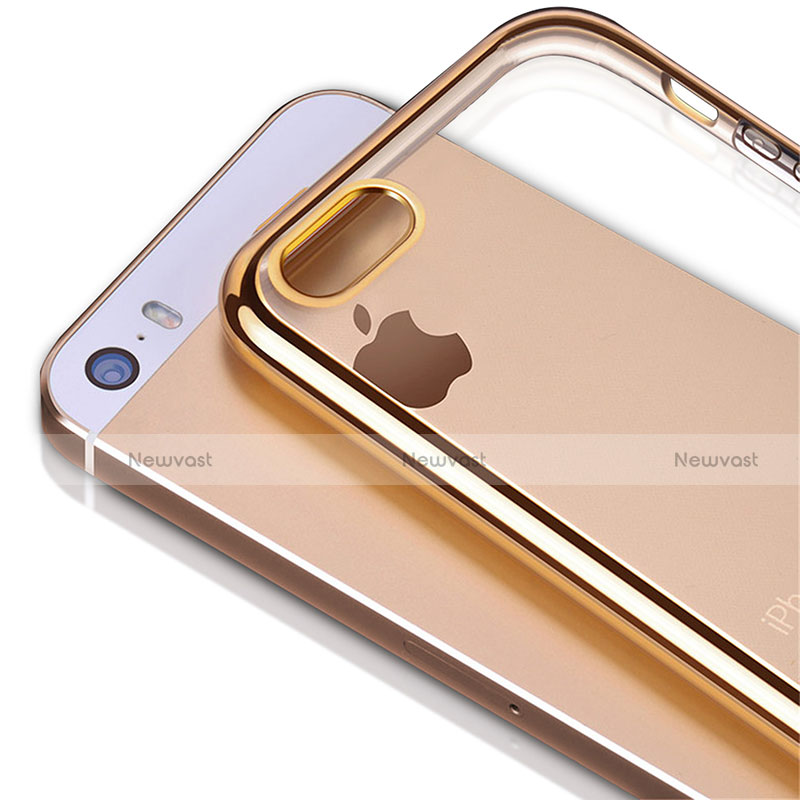 Ultra-thin Transparent TPU Soft Case H01 for Apple iPhone 5 Gold