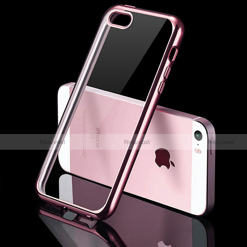 Ultra-thin Transparent TPU Soft Case H01 for Apple iPhone 5 Pink