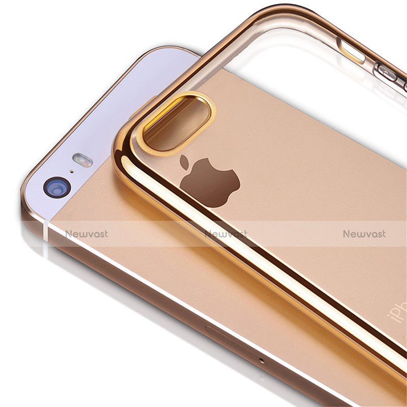 Ultra-thin Transparent TPU Soft Case H01 for Apple iPhone 5S Gold