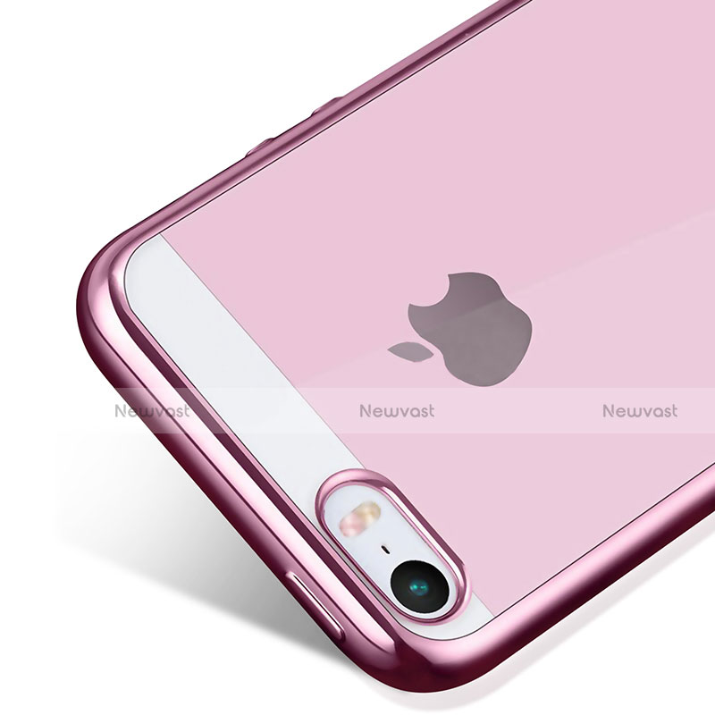 Ultra-thin Transparent TPU Soft Case H01 for Apple iPhone 5S Pink