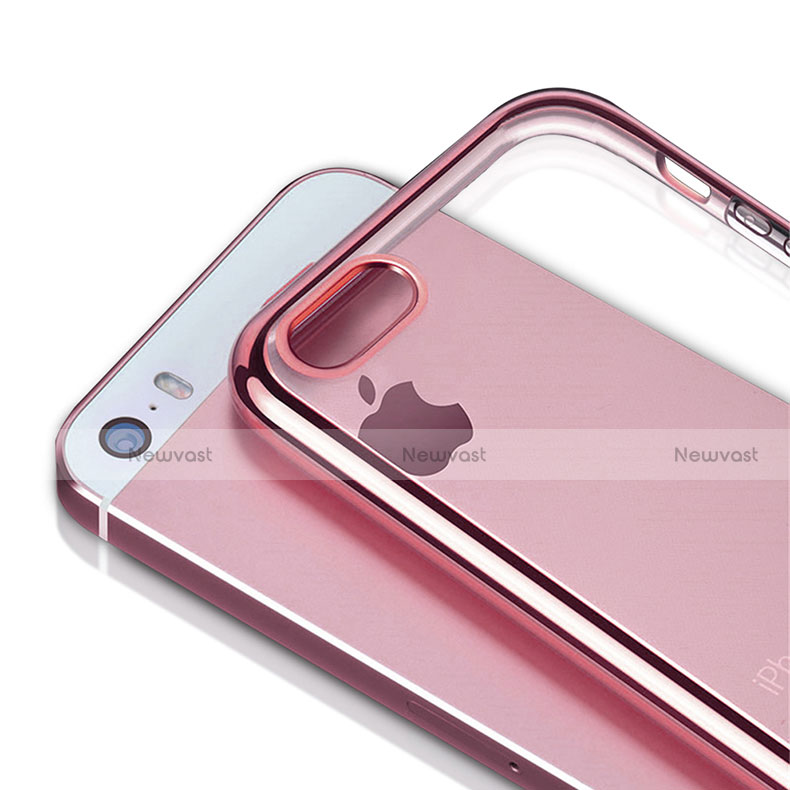 Ultra-thin Transparent TPU Soft Case H01 for Apple iPhone 5S Pink