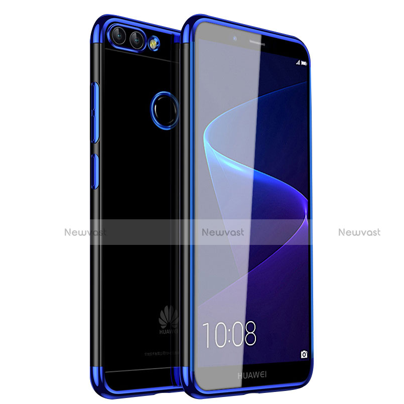 Ultra-thin Transparent TPU Soft Case H01 for Huawei P Smart Blue