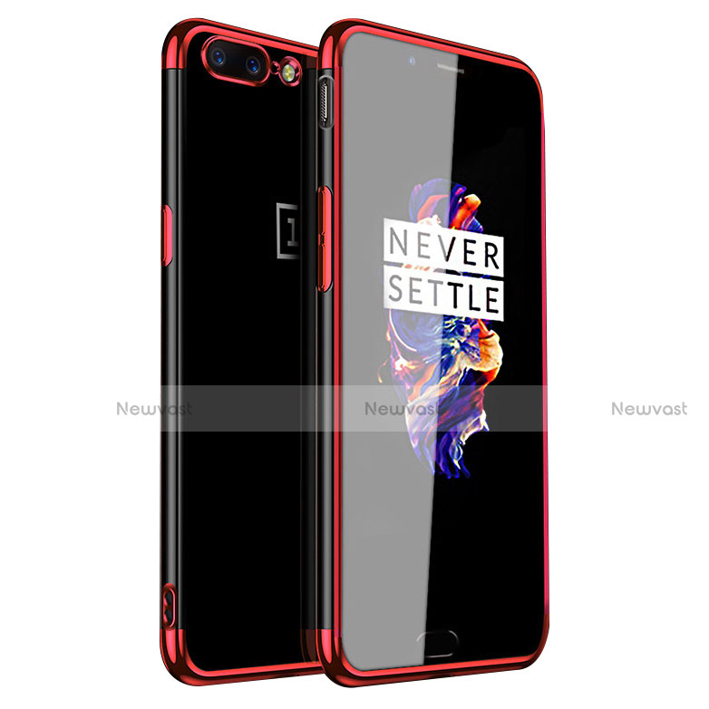 Ultra-thin Transparent TPU Soft Case H01 for OnePlus 5 Red