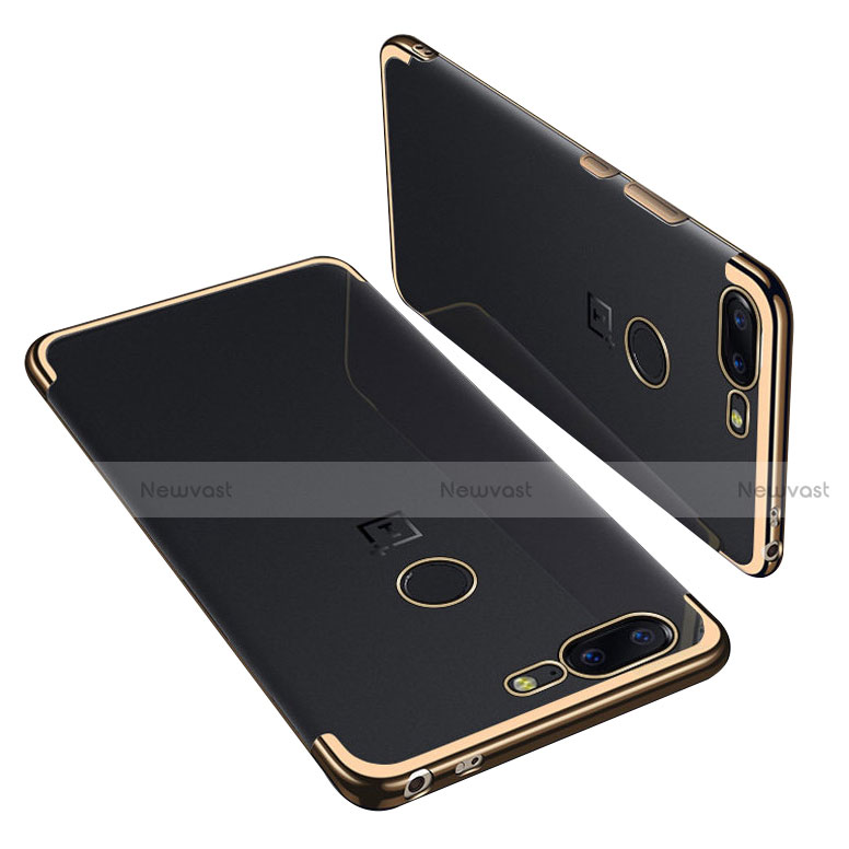 Ultra-thin Transparent TPU Soft Case H01 for OnePlus 5T A5010 Gold