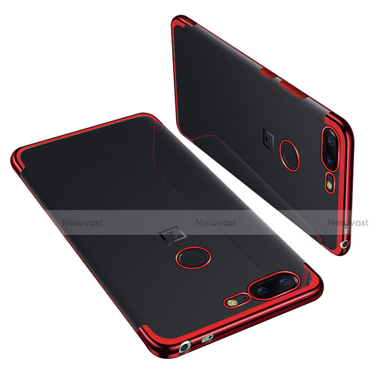 Ultra-thin Transparent TPU Soft Case H01 for OnePlus 5T A5010 Red