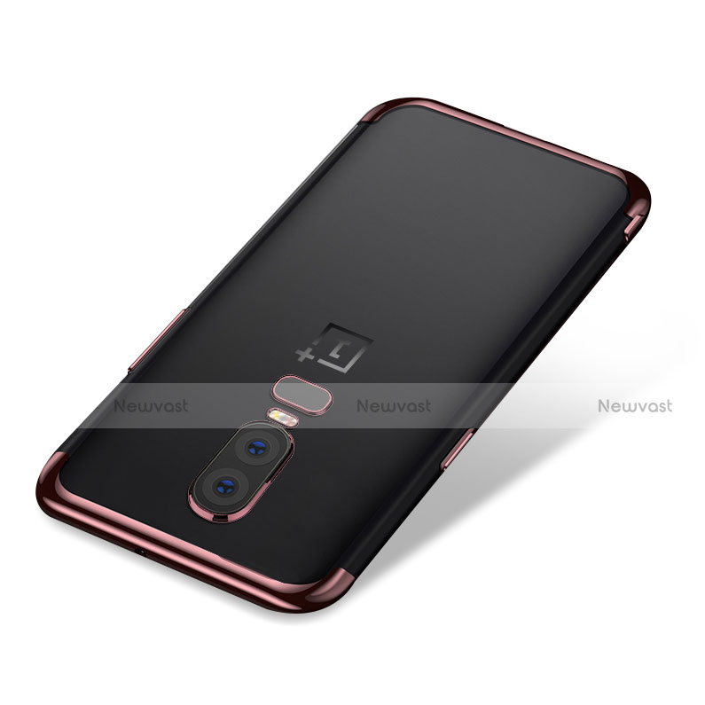 Ultra-thin Transparent TPU Soft Case H01 for OnePlus 6 Rose Gold