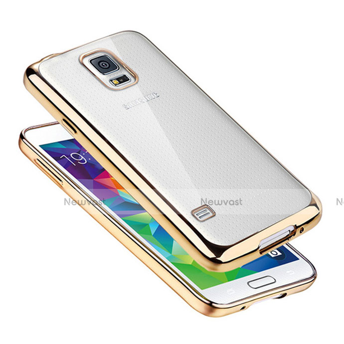 Ultra-thin Transparent TPU Soft Case H01 for Samsung Galaxy S5 G900F G903F Gold