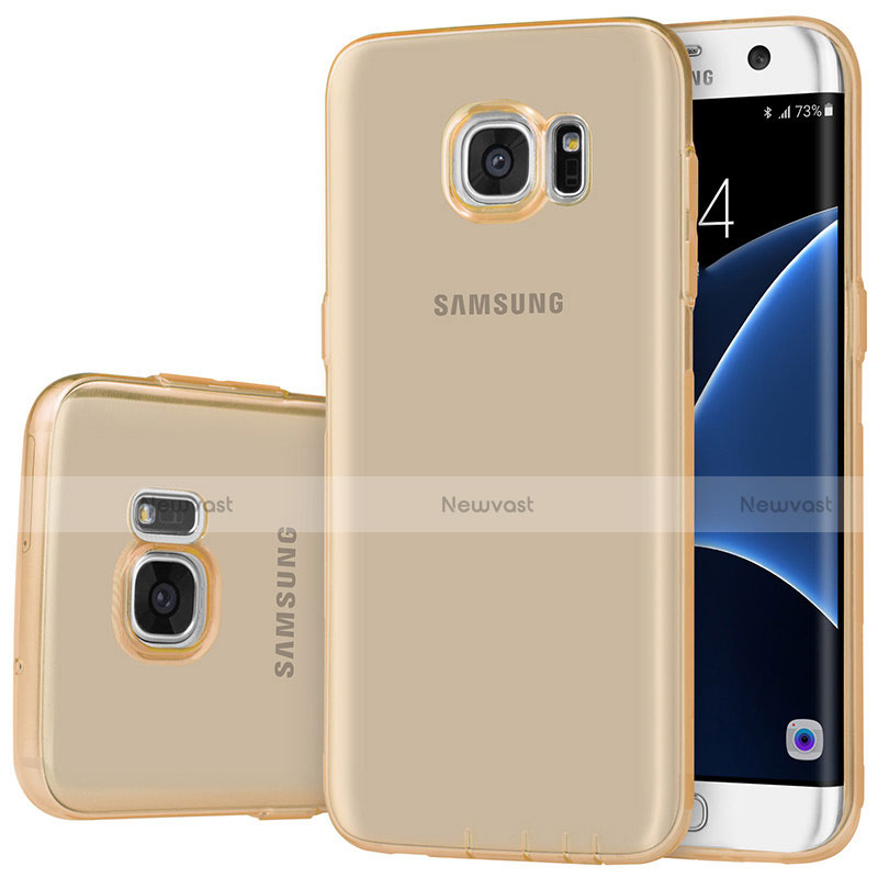 Ultra-thin Transparent TPU Soft Case H01 for Samsung Galaxy S7 Edge G935F Gold