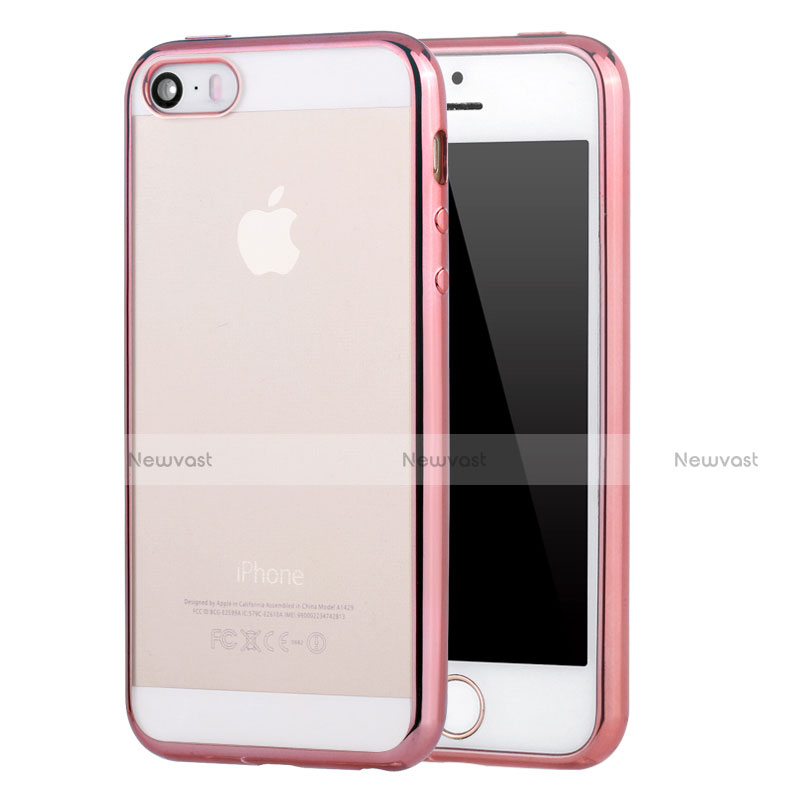 Ultra-thin Transparent TPU Soft Case H03 for Apple iPhone 5S Pink