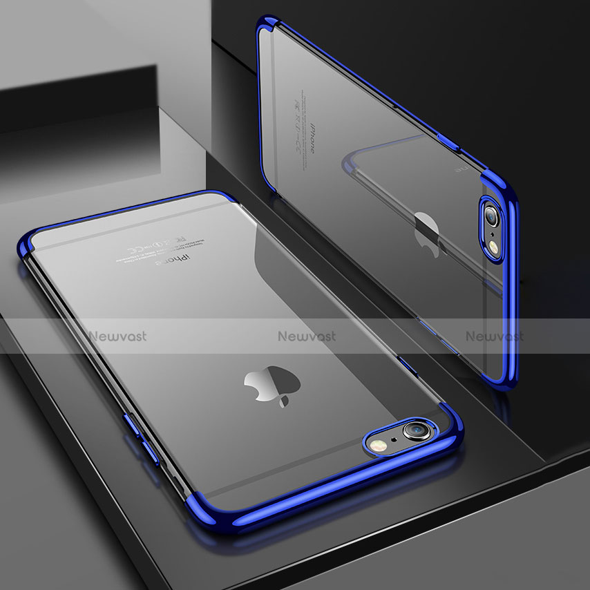 Ultra-thin Transparent TPU Soft Case H03 for Apple iPhone 6 Plus Blue