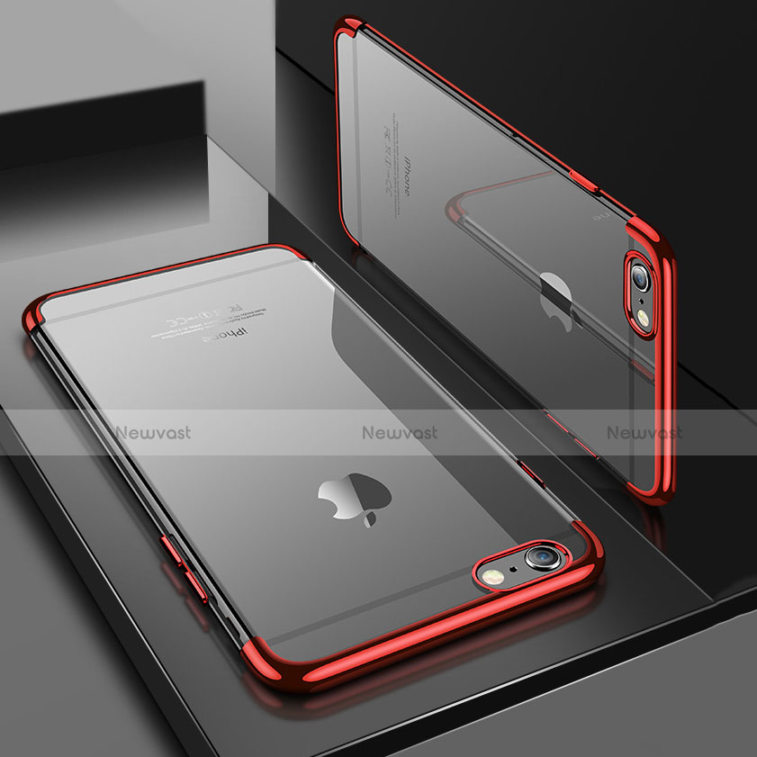 Ultra-thin Transparent TPU Soft Case H03 for Apple iPhone 6 Plus Red