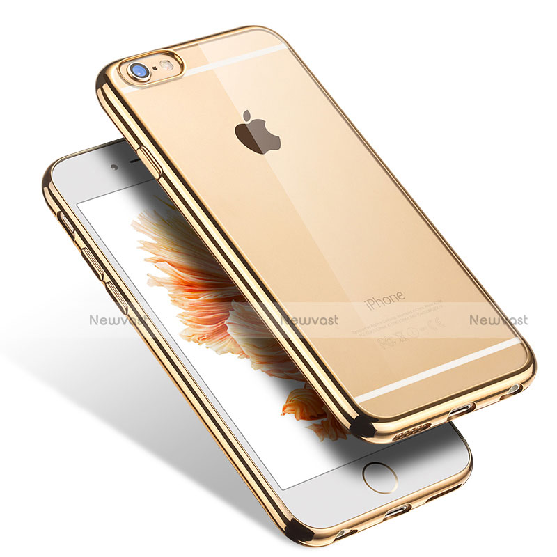 Ultra-thin Transparent TPU Soft Case H03 for Apple iPhone 6S Gold