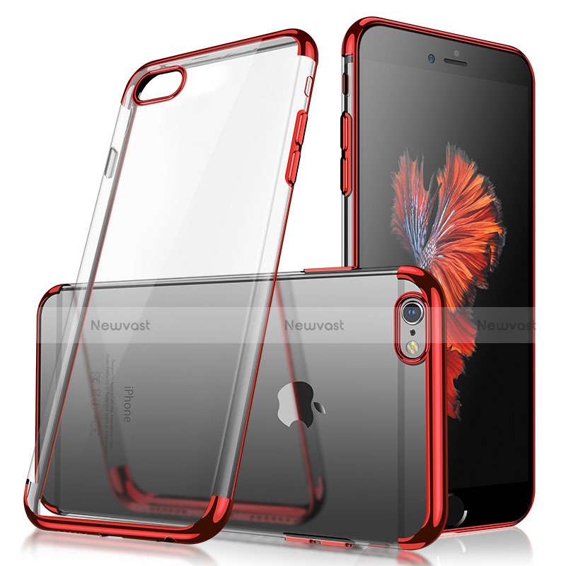 Ultra-thin Transparent TPU Soft Case H04 for Apple iPhone SE3 2022 Red