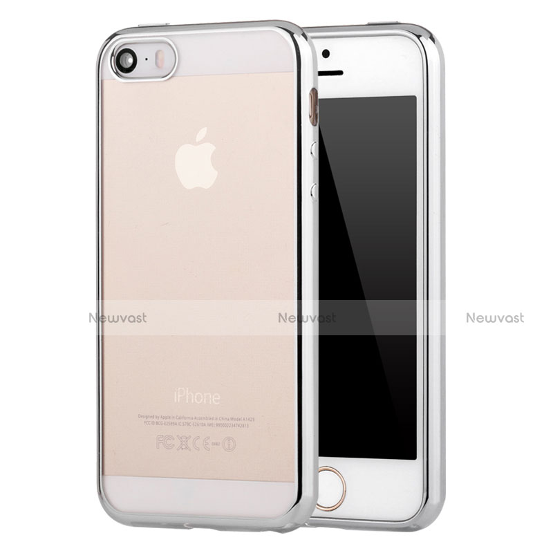 Ultra-thin Transparent TPU Soft Case H05 for Apple iPhone SE Silver