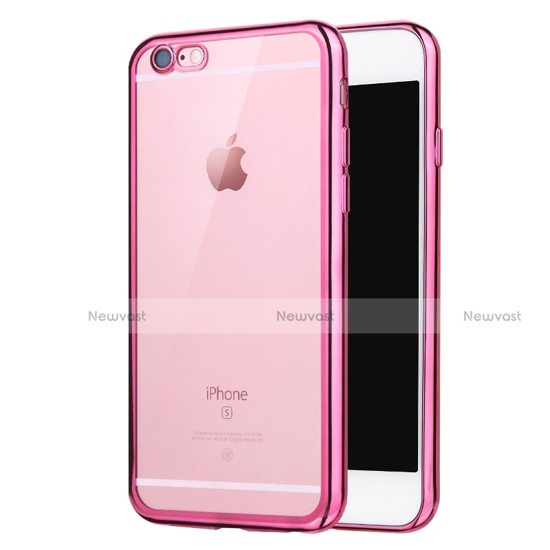 Ultra-thin Transparent TPU Soft Case H16 for Apple iPhone 6 Pink