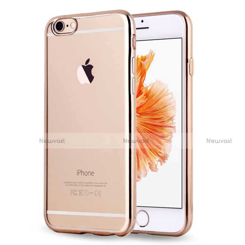 Ultra-thin Transparent TPU Soft Case H17 for Apple iPhone 6 Gold