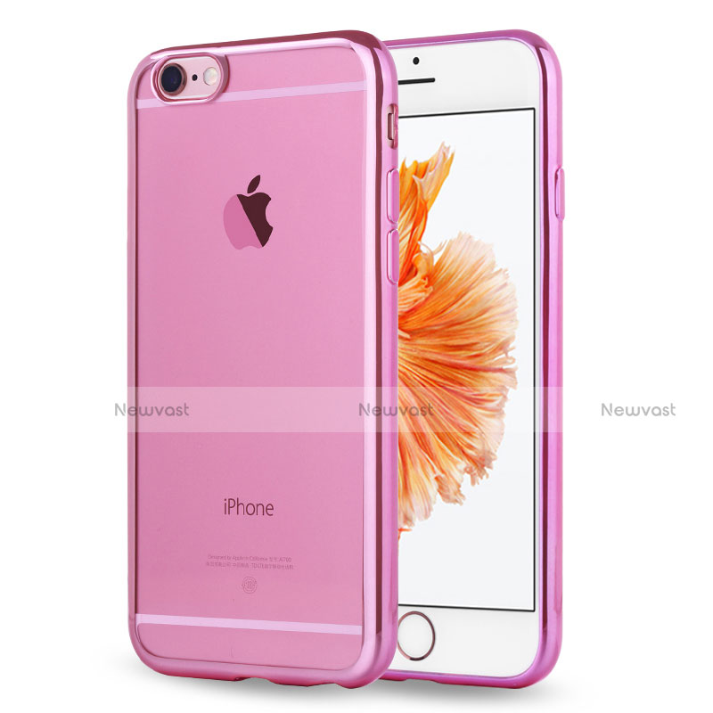 Ultra-thin Transparent TPU Soft Case H17 for Apple iPhone 6 Pink