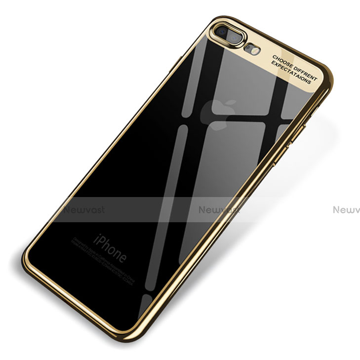 Ultra-thin Transparent TPU Soft Case Q03 for Apple iPhone 7 Plus Gold