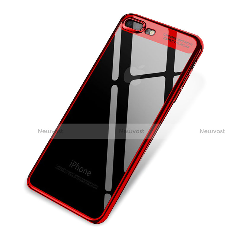 Ultra-thin Transparent TPU Soft Case Q03 for Apple iPhone 8 Plus Red