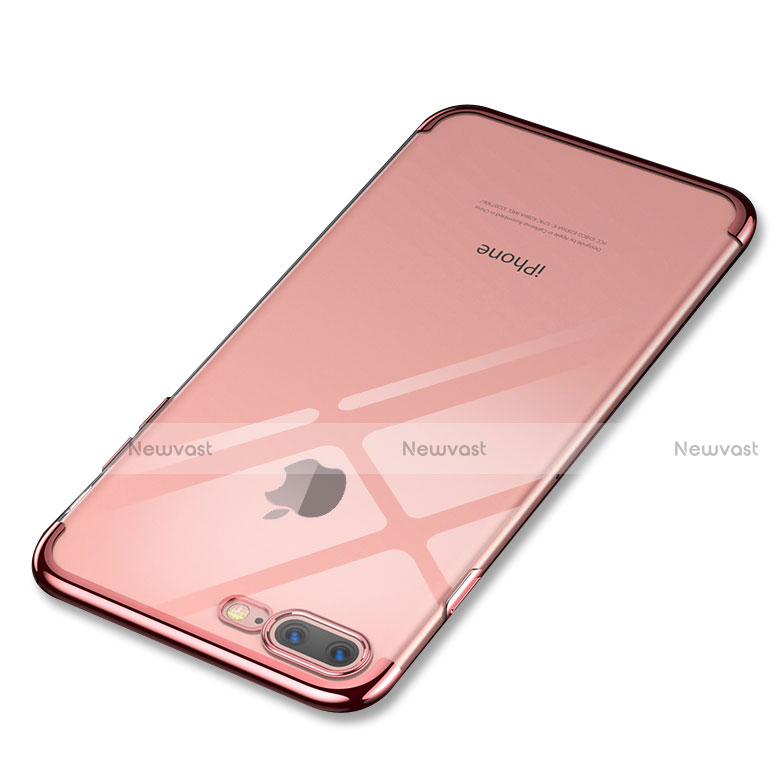 Ultra-thin Transparent TPU Soft Case Q05 for Apple iPhone 8 Plus Rose Gold