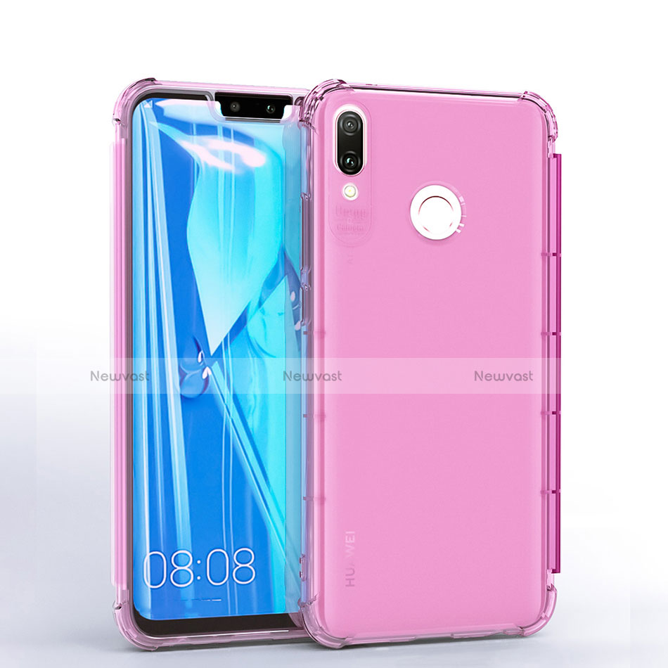 Ultra-thin Transparent TPU Soft Case S01 for Huawei Y9 (2019) Pink