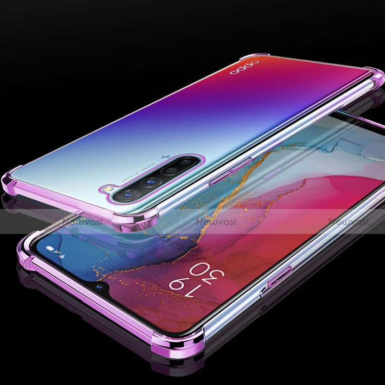 Ultra-thin Transparent TPU Soft Case S01 for Oppo Reno3 Purple