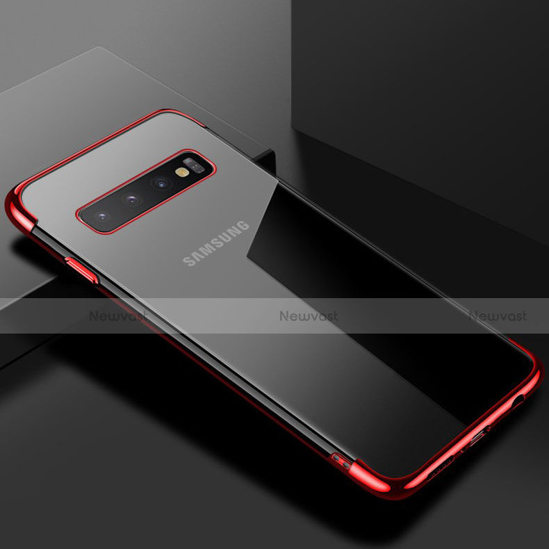 Ultra-thin Transparent TPU Soft Case S03 for Samsung Galaxy S10 Plus Red