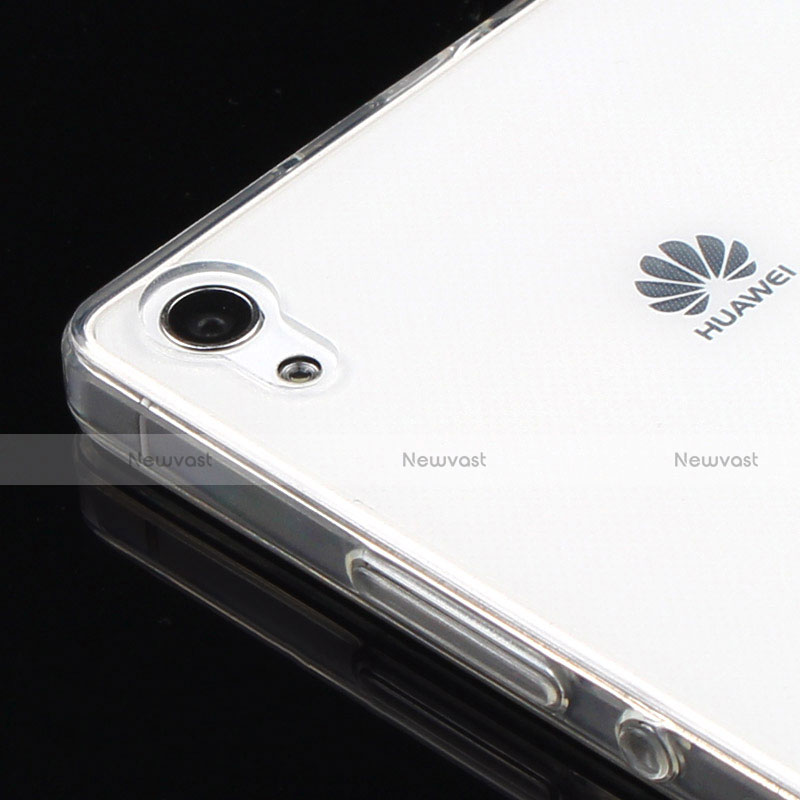 Ultra-thin Transparent TPU Soft Case T02 for Huawei Ascend P7 Clear